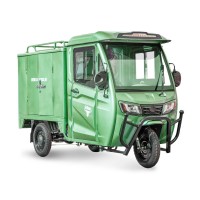 Грузовой электротрицикл Rutrike КАРГО Кабина Дуал зеленый